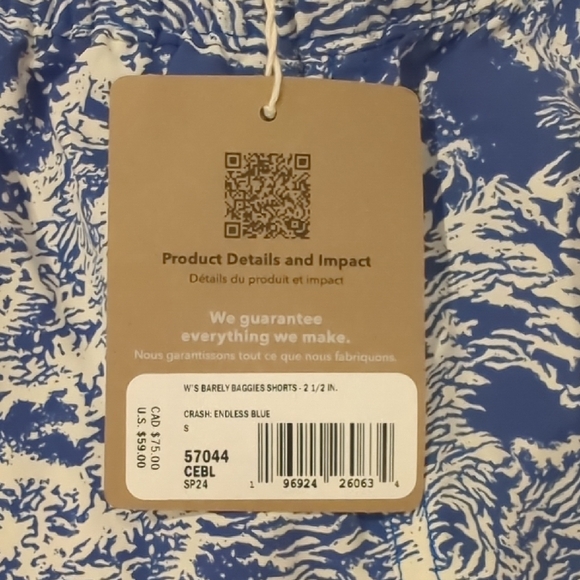 NWT Patagonia Women's Blue and White Athletic Shorts - Picture 5 of 5